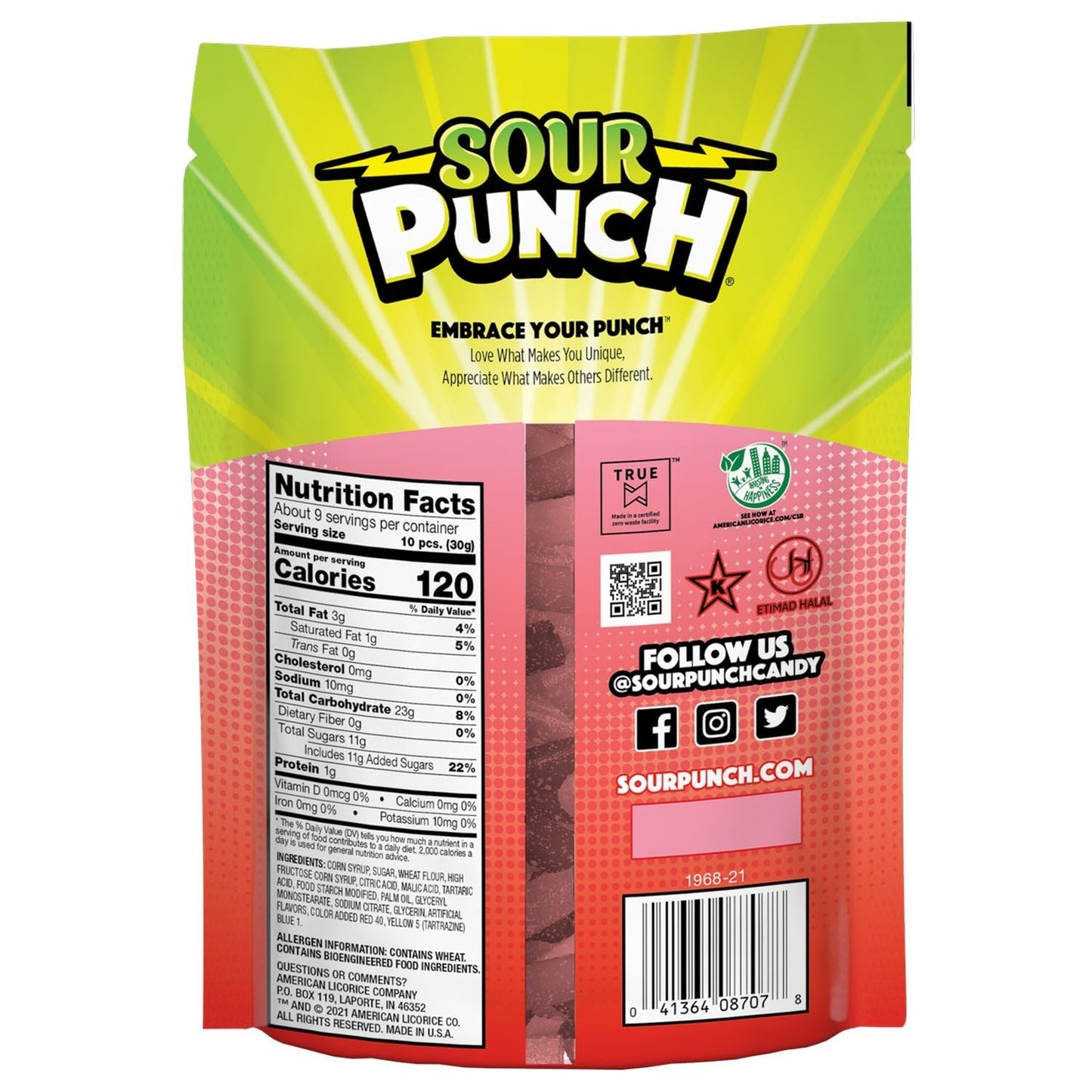 Wholesale Sour Punch Bites® Rad Red Candy Flavors 9oz Stand Up Bag- Bulk