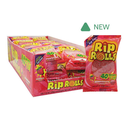Wholesale Rip Rolls Sour Strawberry 1.4 Oz- Bulk
