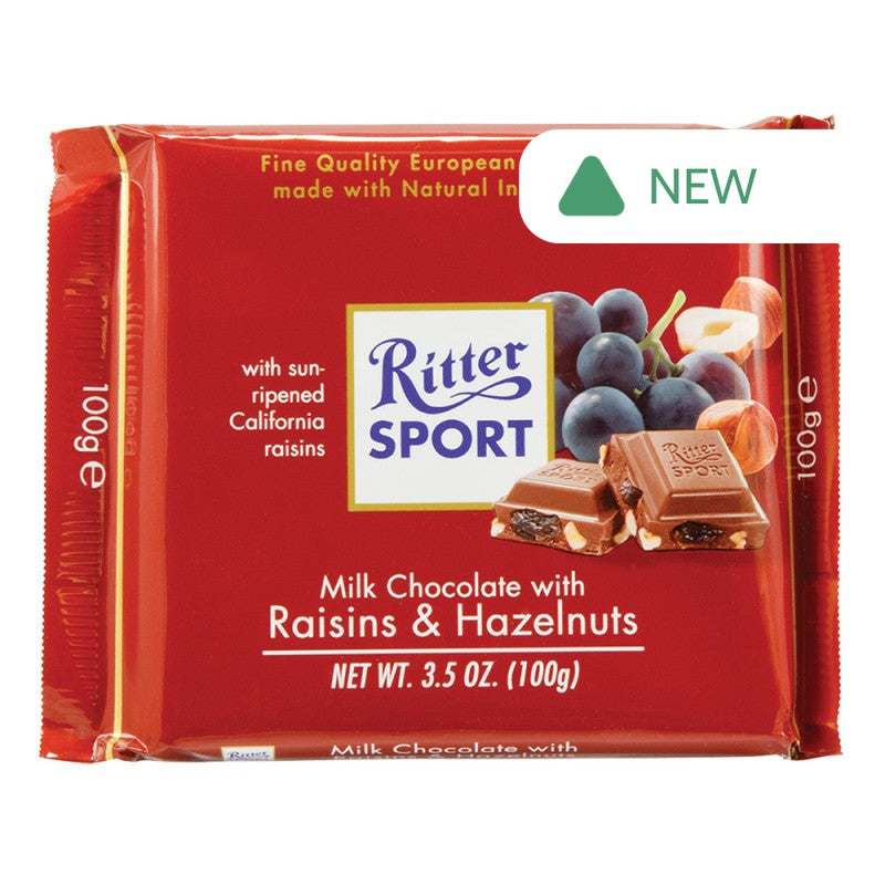 Wholesale Ritter Sport Milk Chocolate With Raisins And Hazelnuts 3.5 Oz Bar- Bulk
