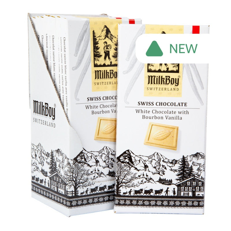 Wholesale Milkboy Swiss White Chocolate With Bourbon Vanilla 3.5 Oz Bar- Bulk