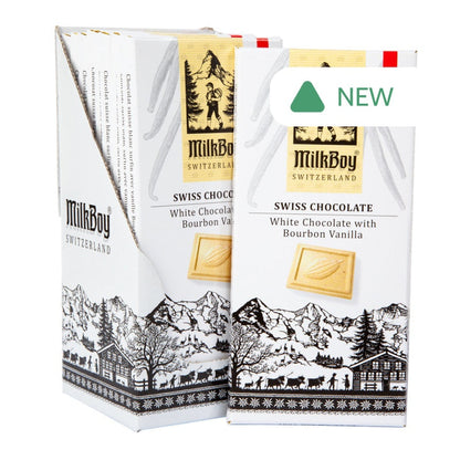 Wholesale Milkboy Swiss White Chocolate With Bourbon Vanilla 3.5 Oz Bar- Bulk