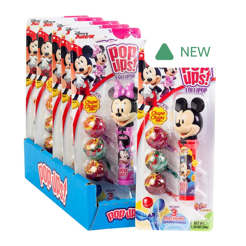 Wholesale Pop Ups Mickey And Minnie Lollipop 1.26 Oz Blister Pack- Bulk