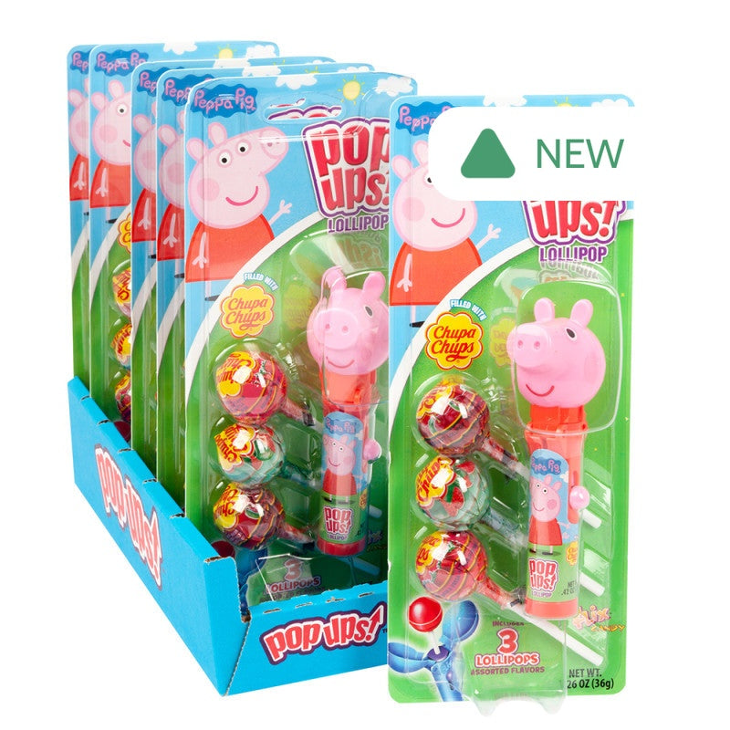 Wholesale Pop Ups Peppa Pig Lollipops 1.26 Oz Blister Pack- Bulk