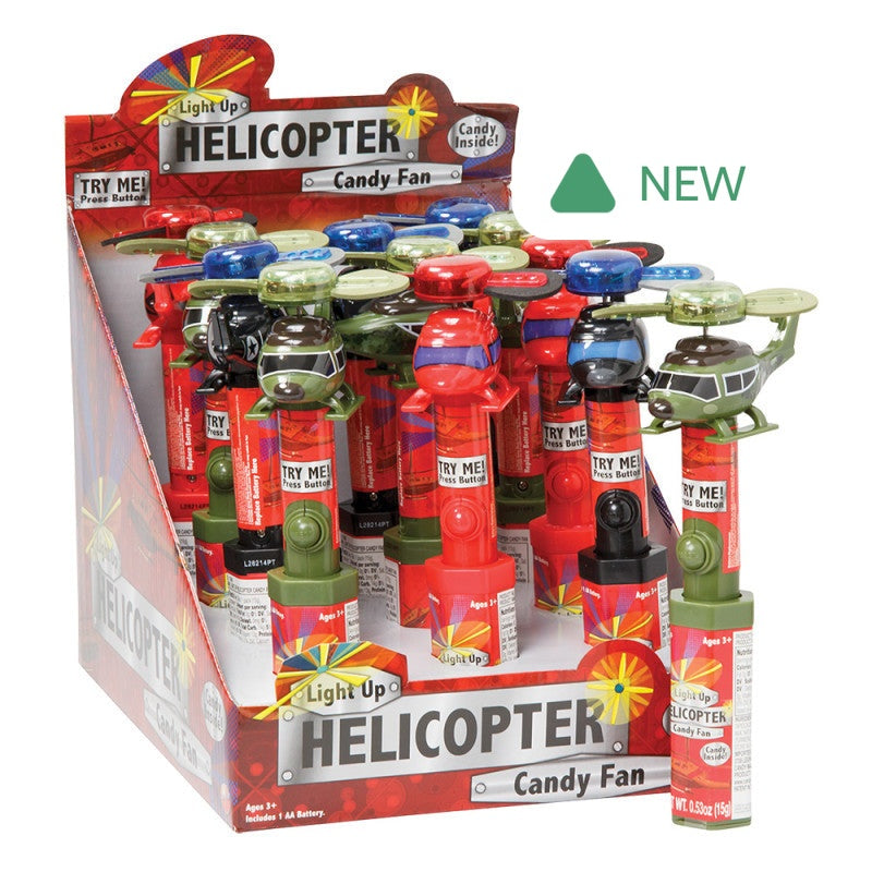 Wholesale Light Up Helicopter Candy Fan 0.53 Oz- Bulk