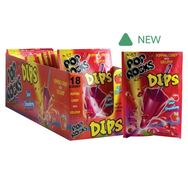 Wholesale Pop Rocks Sour Strawberry Dips Popping Candy- Bulk