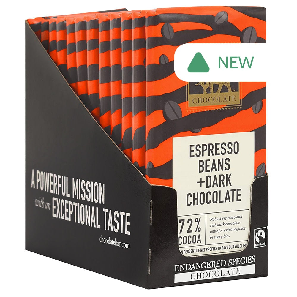 Wholesale Endangered Species Dark Chocolate Espresso 3 Oz Bar- Bulk