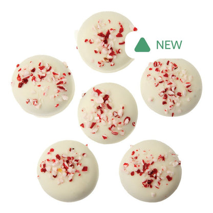 Wholesale BoxNCase White Chocolatey Coated Sandwich Cookies With Crushed Peppermint- Bulk