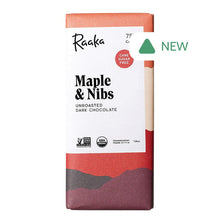 Wholesale Raaka Bar 75% Dark Chocolate Maple & Nibs 1.8 Oz Bar- Bulk