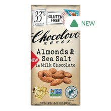 Wholesale Chocolove Milk Chocolate Almonds Sea Salt 3.2 Oz Bar- Bulk