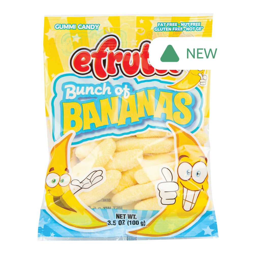 Wholesale Efrutti Bunch Of Bananas Gummi Bananas 3.5 Oz Peg Bag- Bulk