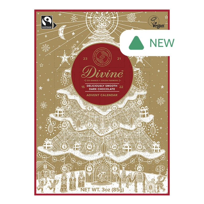 Wholesale Divine Dark Chocolate Advent Calendar 3 Oz Box- Bulk