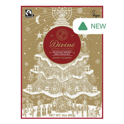 Wholesale Divine Dark Chocolate Advent Calendar 3 Oz Box- Bulk