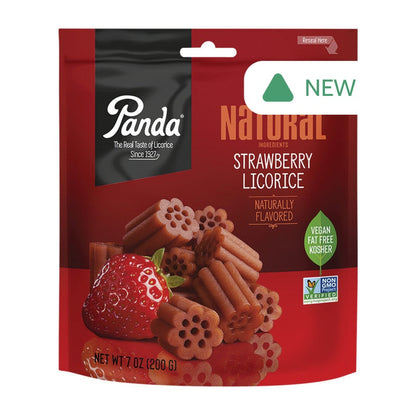 Wholesale Panda Strawberry Licorice Chews 7 Oz Pouch- Bulk