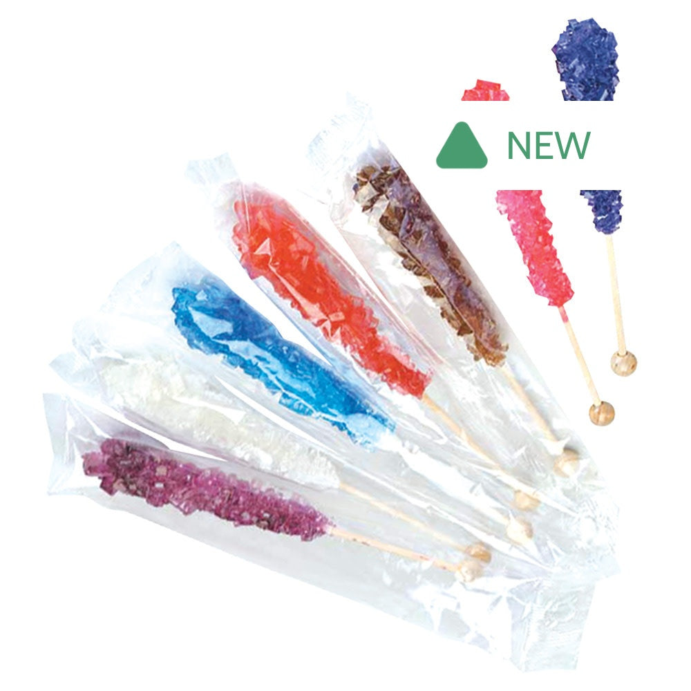 Wholesale Roses Brands Assorted Wrapped Rock Candy Sticks- Bulk