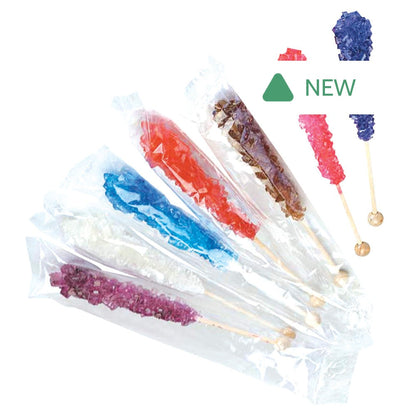 Wholesale Roses Brands Assorted Wrapped Rock Candy Sticks- Bulk