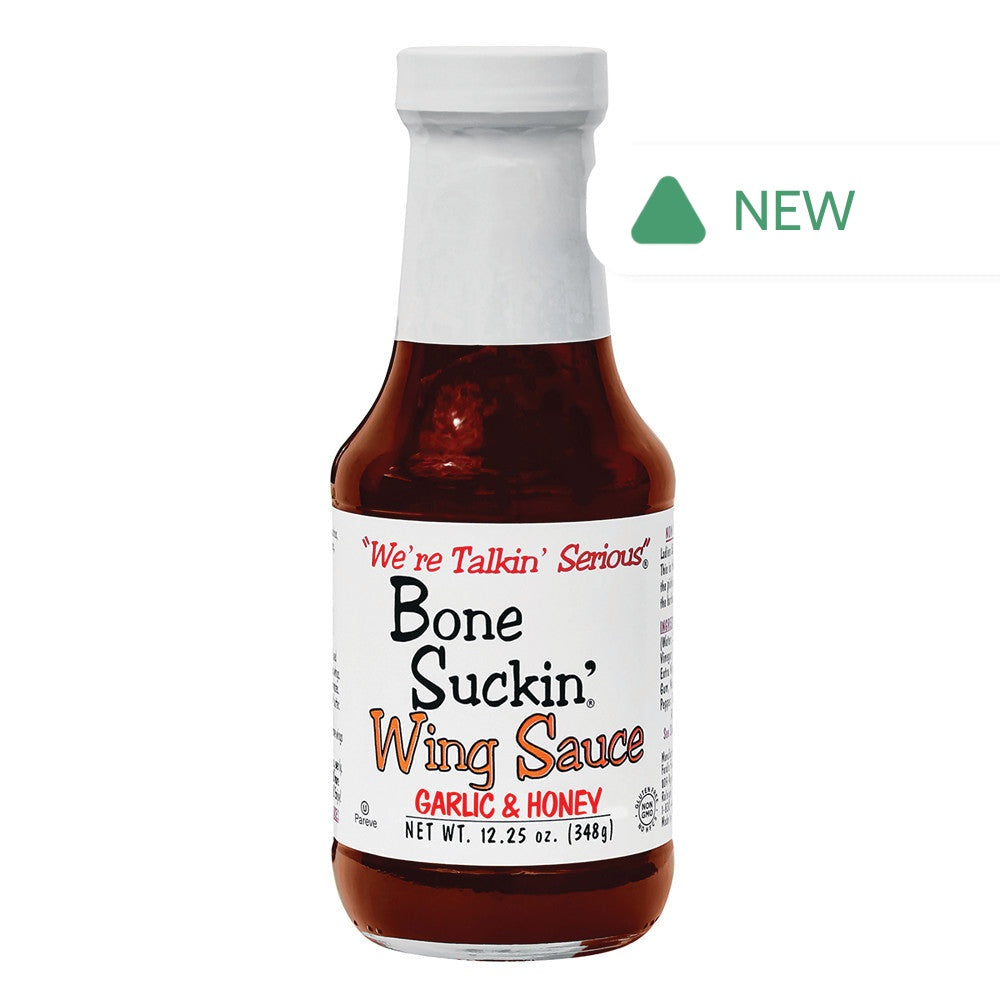 Wholesale Bone Suckin' Wing Sauce Garlic & Honey 12.25 Oz Bottle- Bulk
