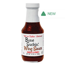 Wholesale Bone Suckin' Wing Sauce Garlic & Honey 12.25 Oz Bottle- Bulk