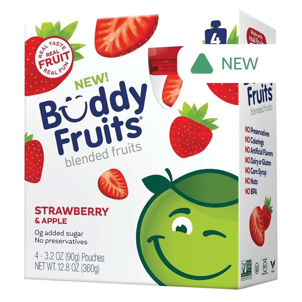 Wholesale Buddy Fruits Strawberry Fruit Pouch 12.8 Oz Box- Bulk