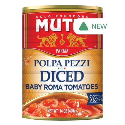 Wholesale Mutti Diced Baby Roma Tomatoes 14 Oz Jar- Bulk
