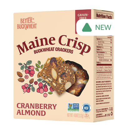 Wholesale Maine Crisp Buckwheat Crackers Cranberry Almond 4 Oz Box- Bulk