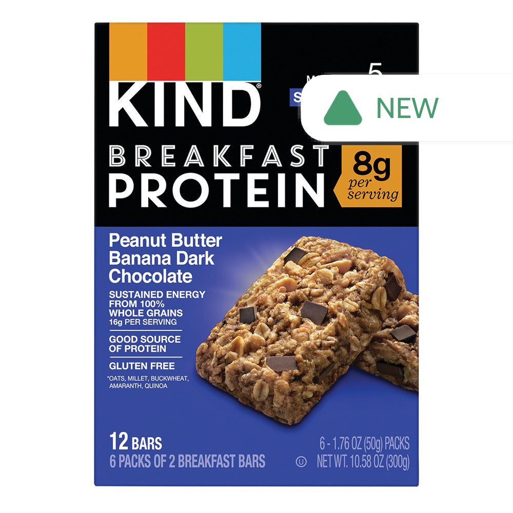 Wholesale Kind Breakfast Bar Protein Peanut Butter Banana Dark Chocolate 10.58 Oz Box- Bulk