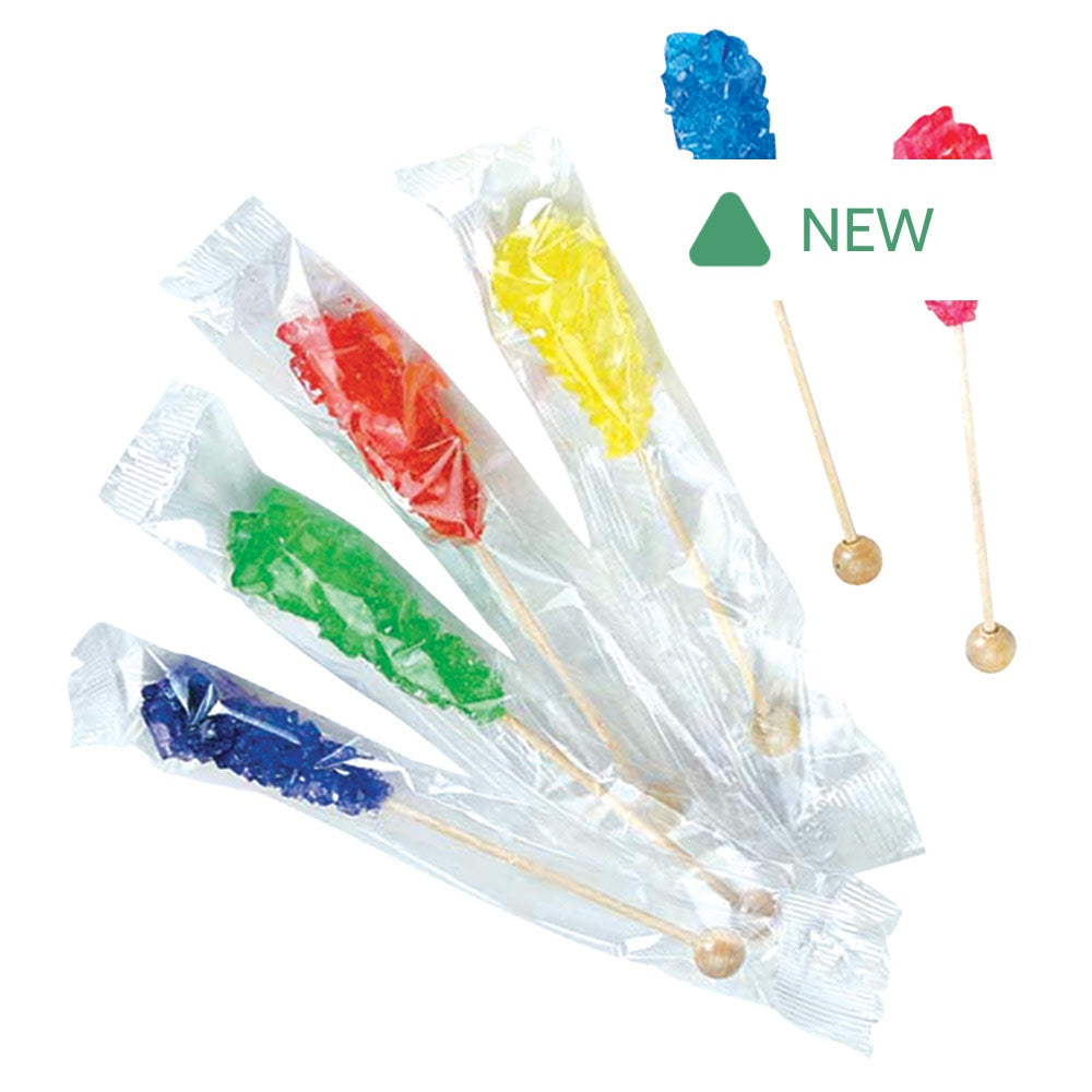 Wholesale Roses Brands Assorted Wrapped Rock Candy Sticks- Bulk