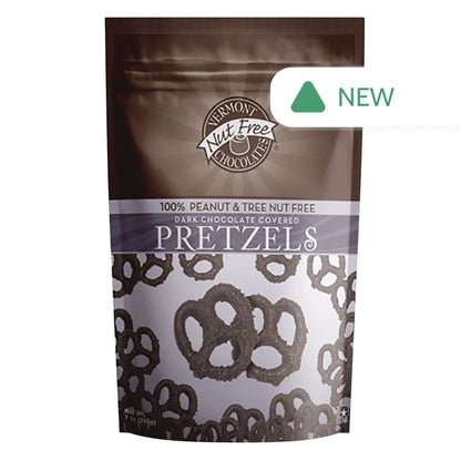 Wholesale Vermont Nut Free Chocolates Dark Chocolate Covered Pretzels 5 Oz Pouch- Bulk