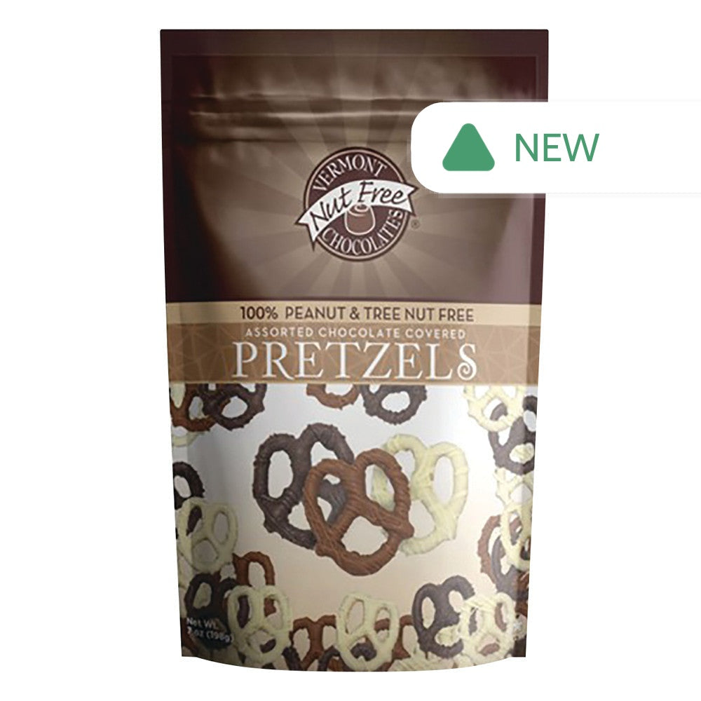 Wholesale Vermont Nut Free Chocolates Assorted Chocolate Covered Pretzels 5 Oz Pouch- Bulk