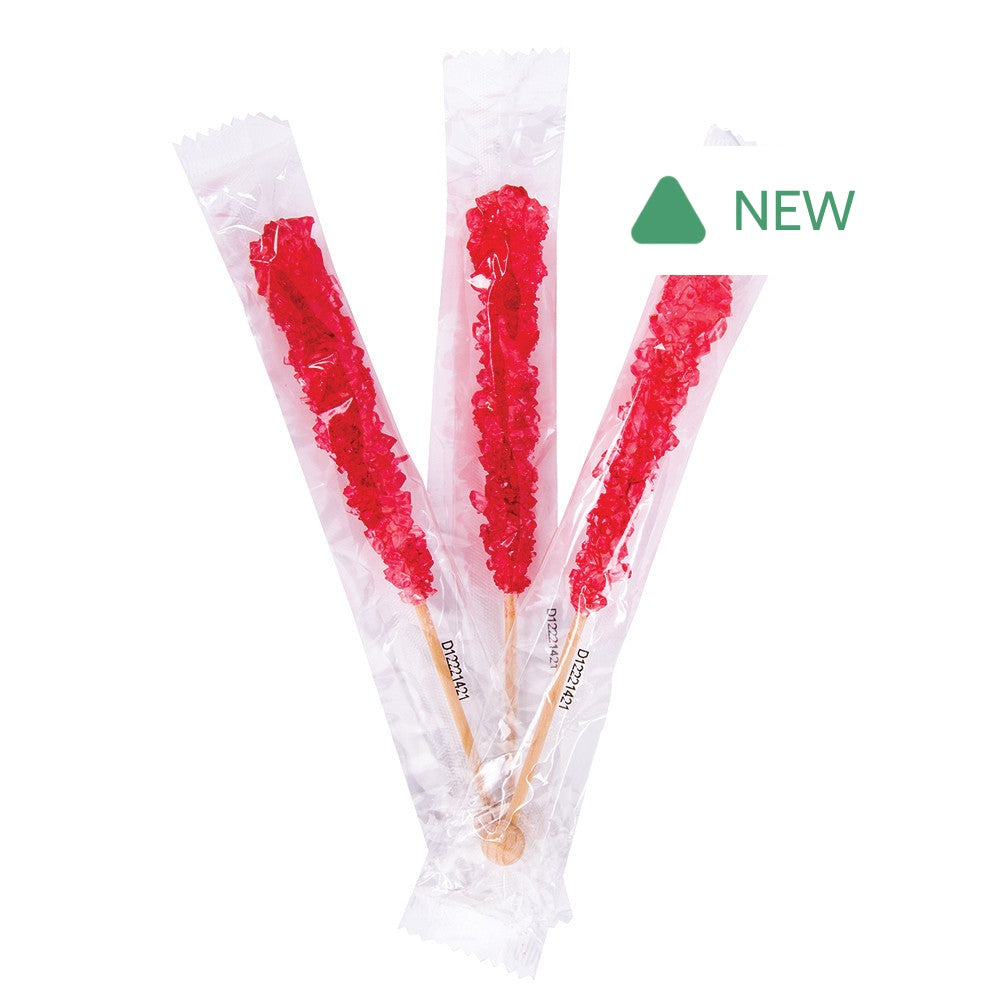 Wholesale Müttenberg Candy Red Cherry Wrapped Rock Candy Sticks 0.6 Oz- Bulk