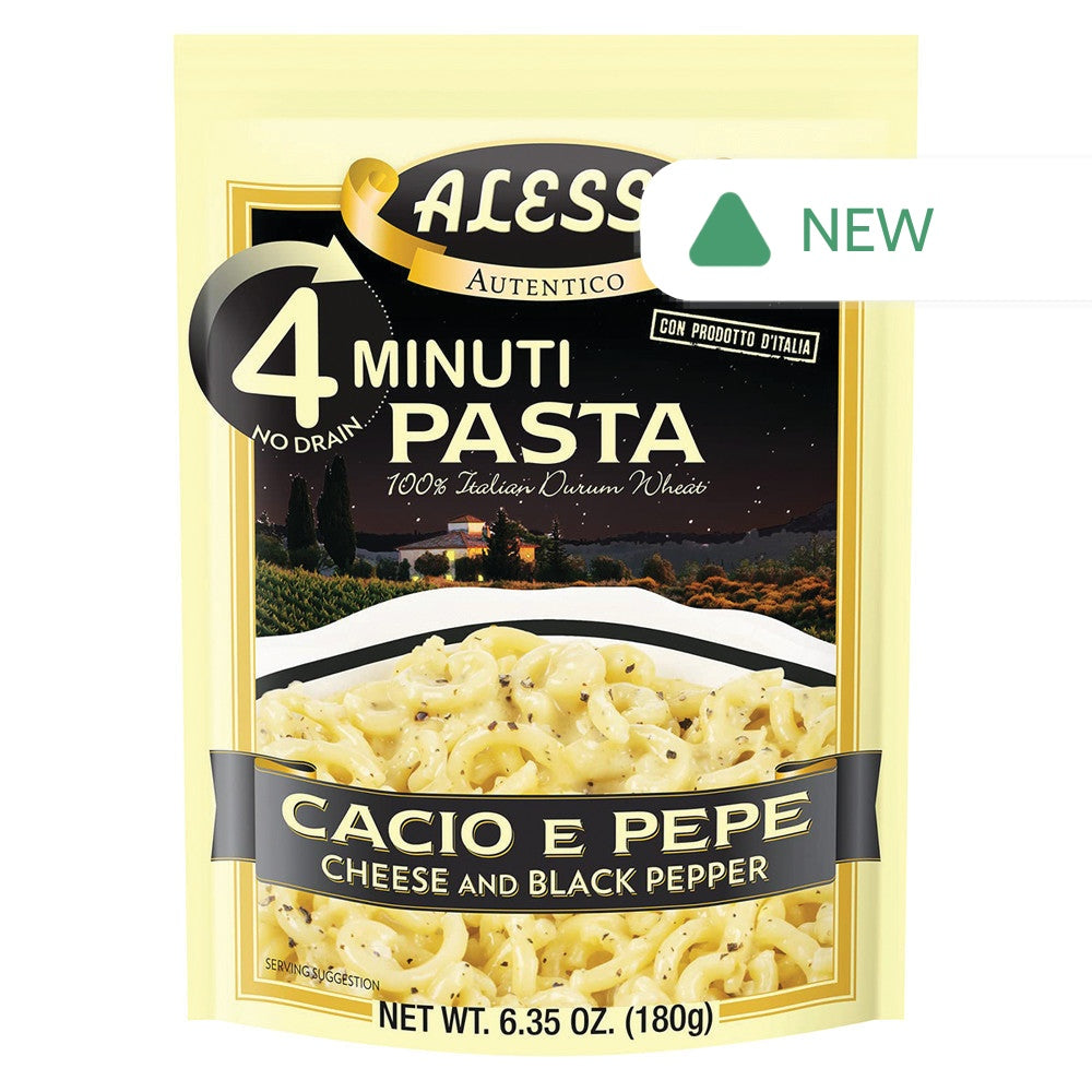 Wholesale Alessi Cheese & Black Pepper 4 Minute Pasta 6.35 Oz Pouch- Bulk