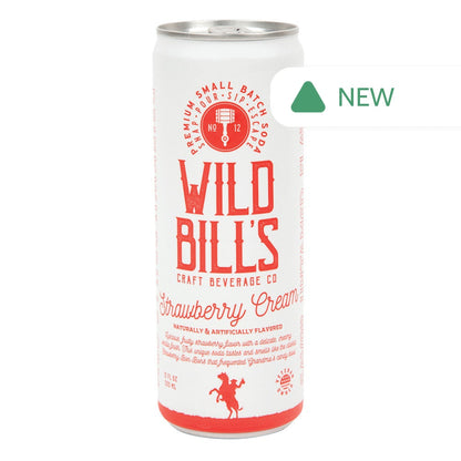 Wholesale Wild Bill’S Soda Strawberry Cream 12 Oz Can 12 Pack- Bulk