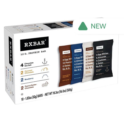 Wholesale Rx Bar 4 Flavor Variety Pack 10 Count 18.3 Oz Box- Bulk