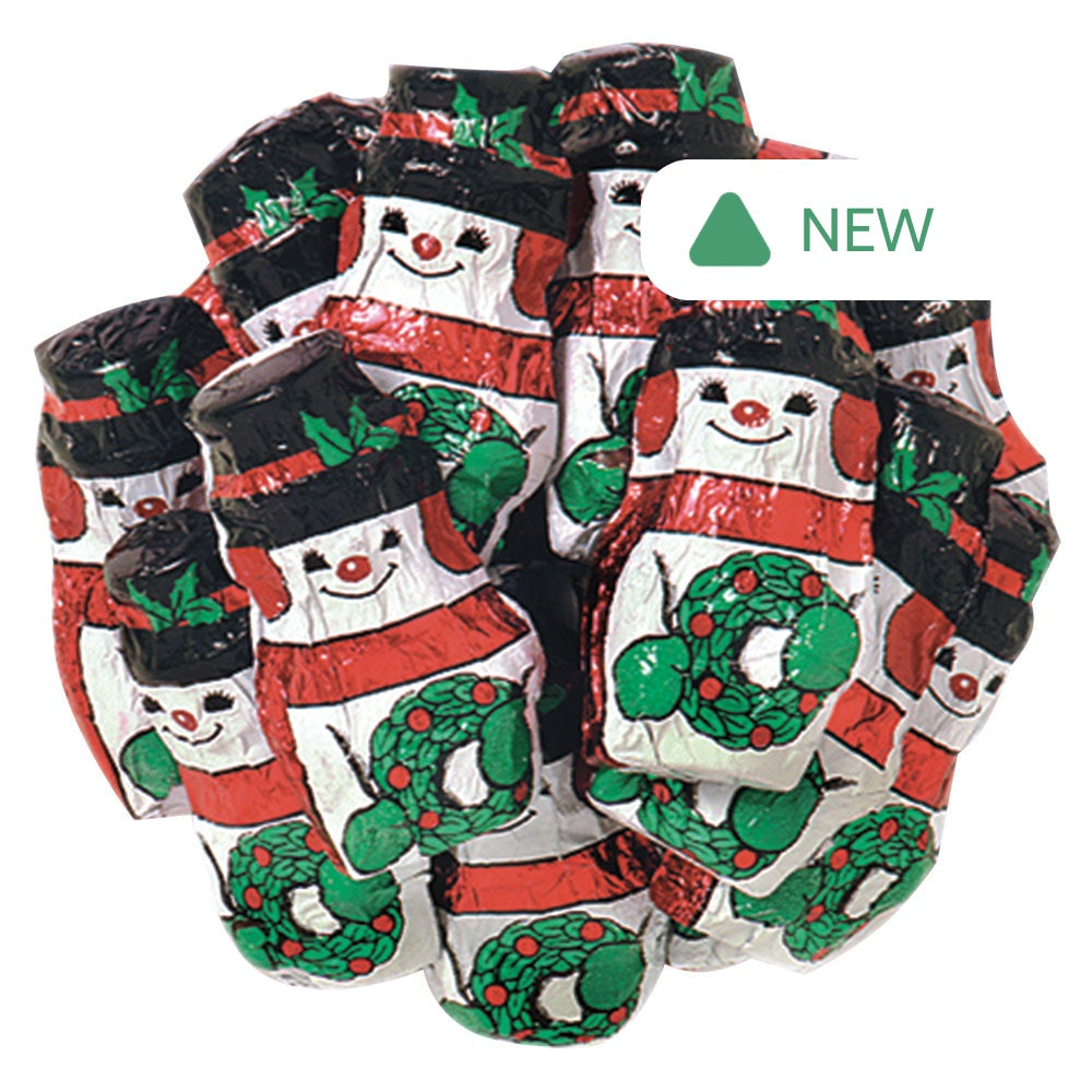 Wholesale Madelaine Mini Milk Chocolate Foiled Snowmen- Bulk