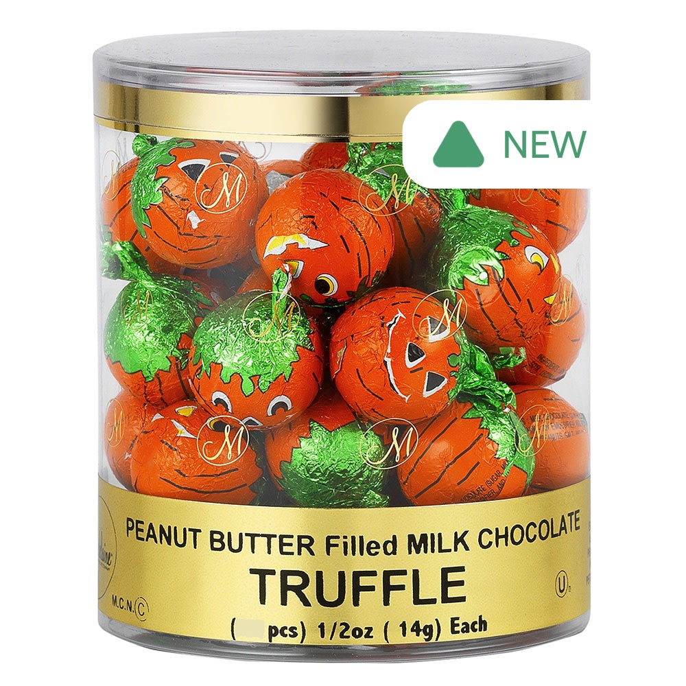 Wholesale Madelaine Peanut Butter Filled Milk Chocolate Foiled Pumpkins 0.5 Oz- Bulk