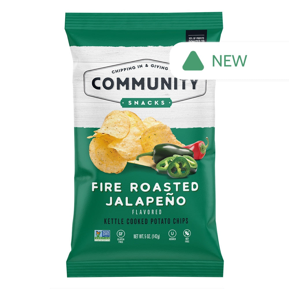 Wholesale Community Snacks Fire Roasted Jalapeno Chips 5 Oz Bag- Bulk
