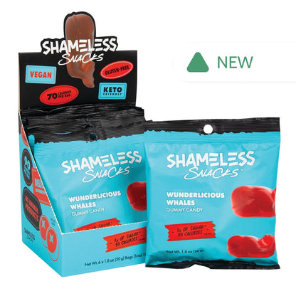 Wholesale Shameless Snacks Wunderlicious Whales Gummy Candy 1.08 Oz Bag- Bulk
