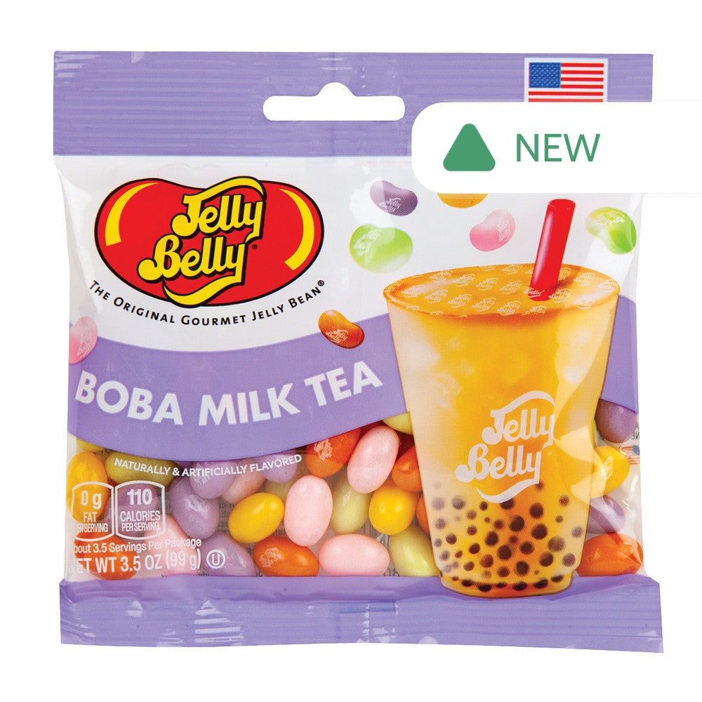 Wholesale Jelly Belly Boba Milk Tea Mix 3.5 Oz Peg Bag- Bulk