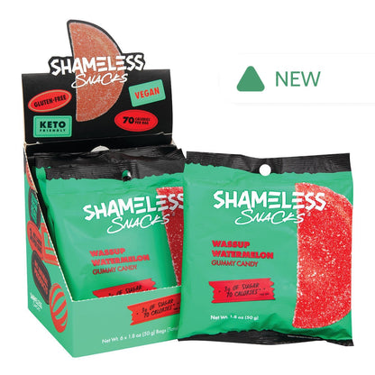 Wholesale Shameless Snacks Wassup Watermelon Gummy Candy 1.08 Oz Bag- Bulk