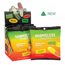Wholesale Shameless Snacks Super Wild Worms Gummy Candy 1.08 Oz Bag- Bulk