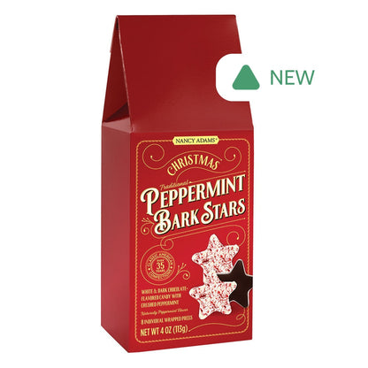 Wholesale Nancy Adams Peppermint Bark Stars 4 Oz Box- Bulk