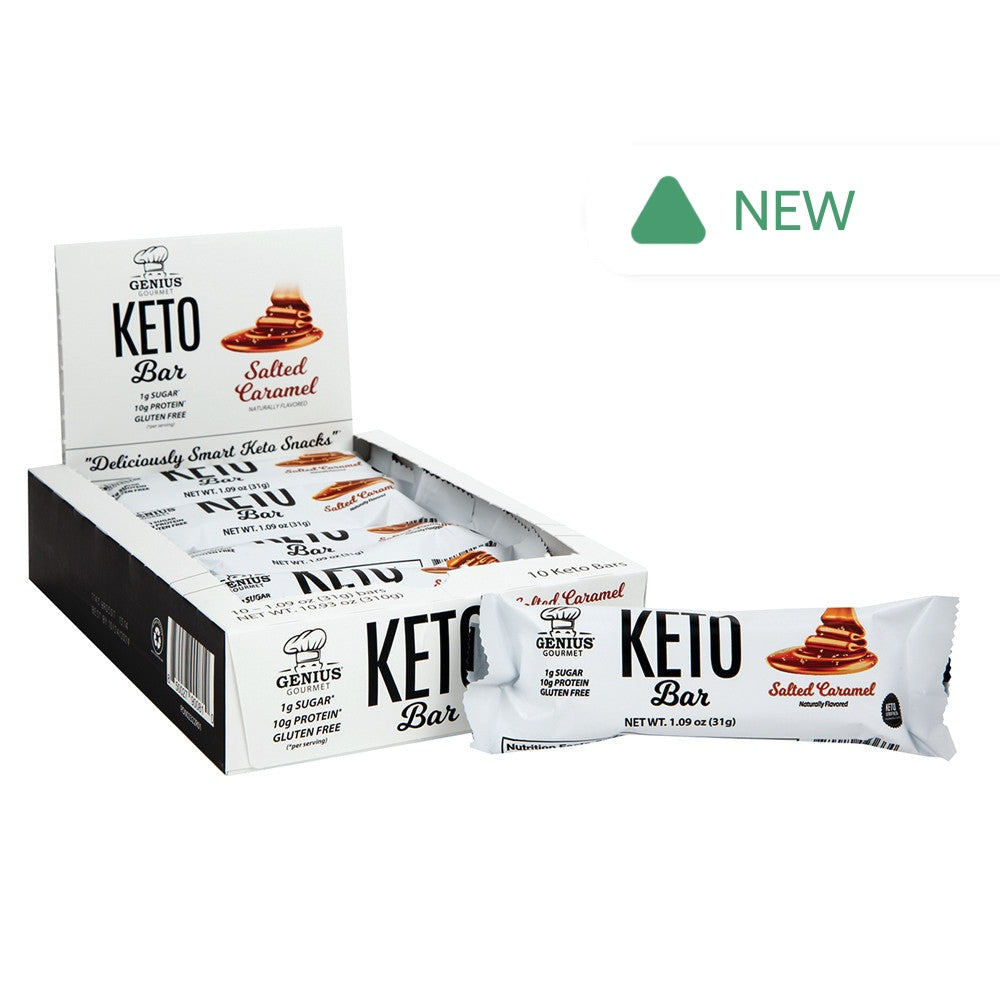 Wholesale Genius Gourmet Protein Bar Salted Caramel 1.09 Oz Bar- Bulk