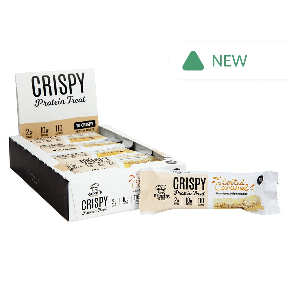 Wholesale Genius Gourmet Crispy Protein Bar Salted Caramel 1.06 Oz- Bulk