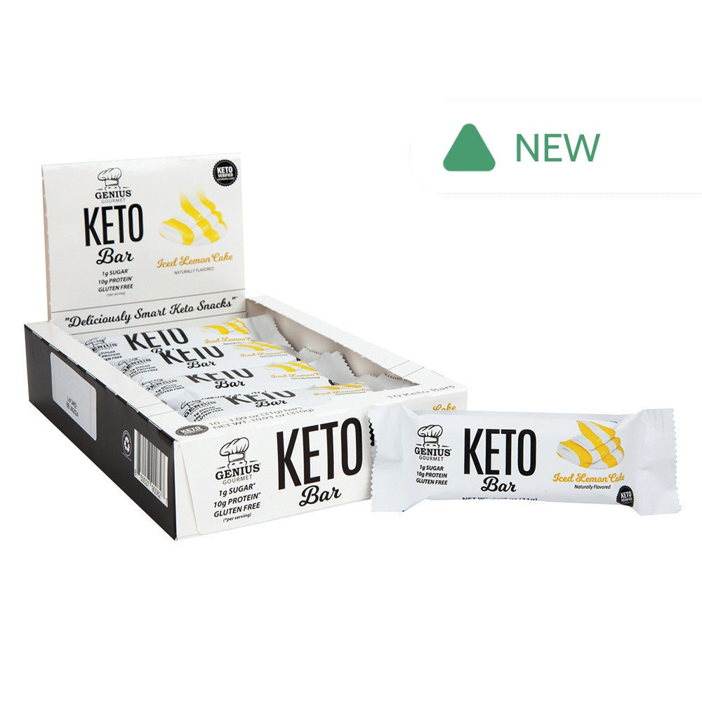 Wholesale Genius Gourmet Protein Bar Iced Lemon Cake 1.09 Oz Bar- Bulk