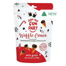 Wholesale Just The Fun Part Mini Waffle Cones Peppermint Dark Chocolate 4.23 Oz Peg Bag- Bulk