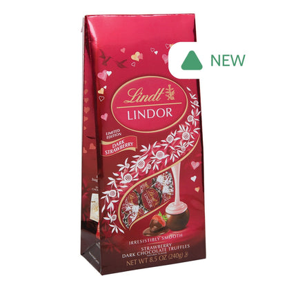 Wholesale Lindt Lindor Truffle Dark Chocolate Strawberry 8.5 Oz Pouch- Bulk