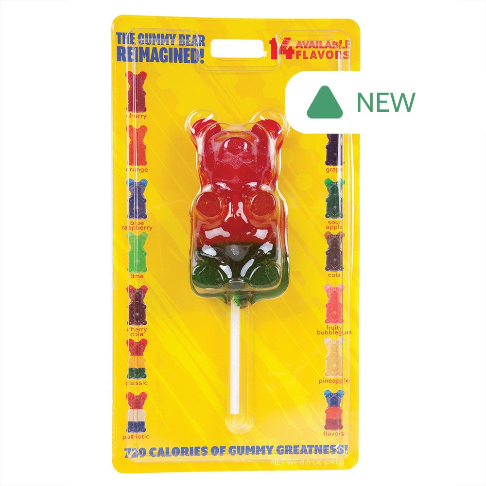Wholesale Giant Rainbow Gummy Bear On A Stick 8 Oz- Bulk