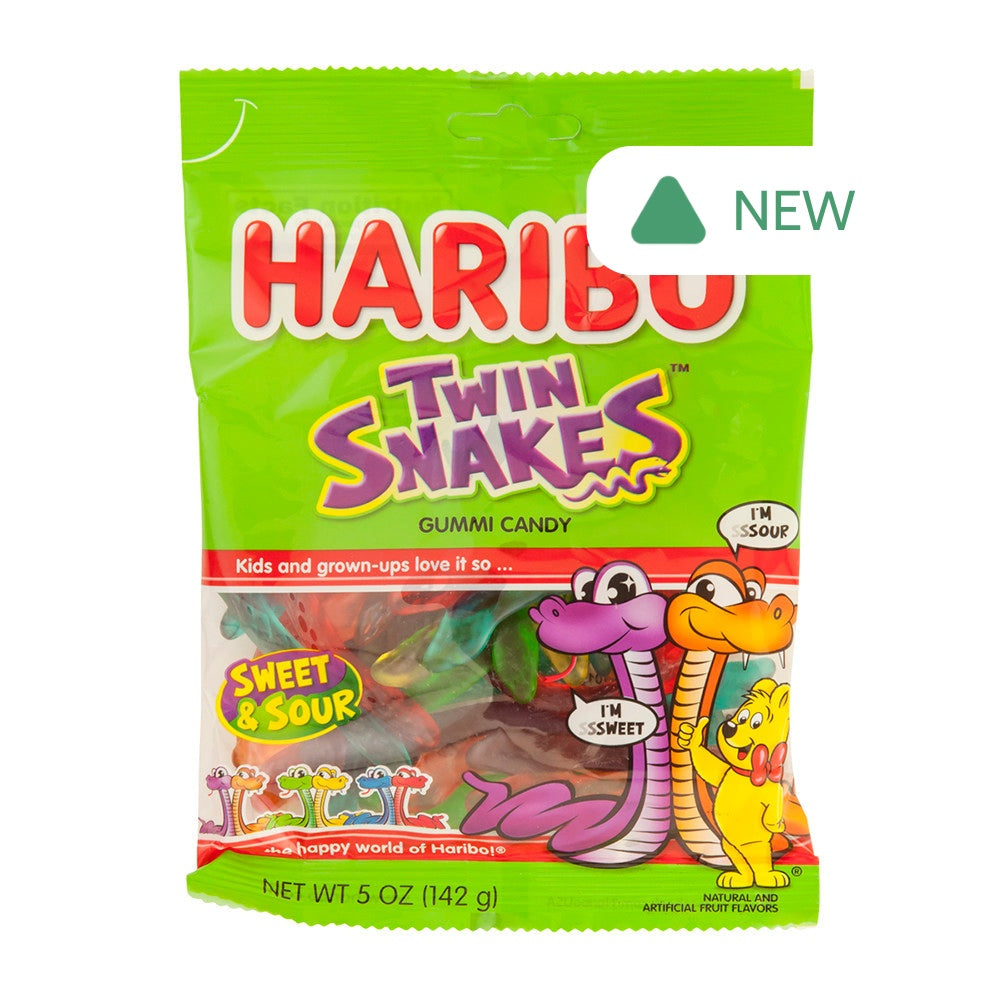 Wholesale Haribo Twin Snakes Gummi Candy 5 Oz Peg Bag- Bulk