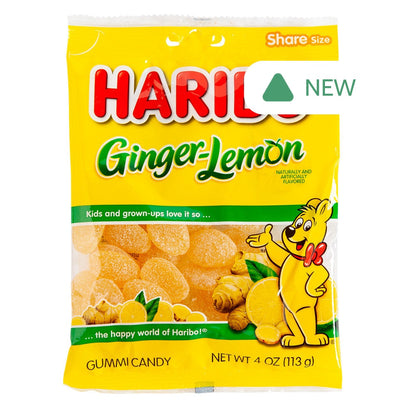 Wholesale Haribo Ginger Lemon Gummi Candy 4 Oz Peg Bag- Bulk