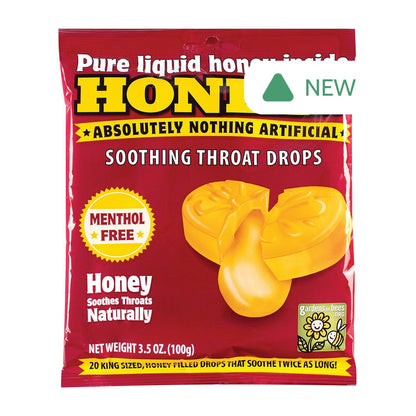Wholesale Honees Honey Filled Cough Drops 20 Piece Peg Bag- Bulk
