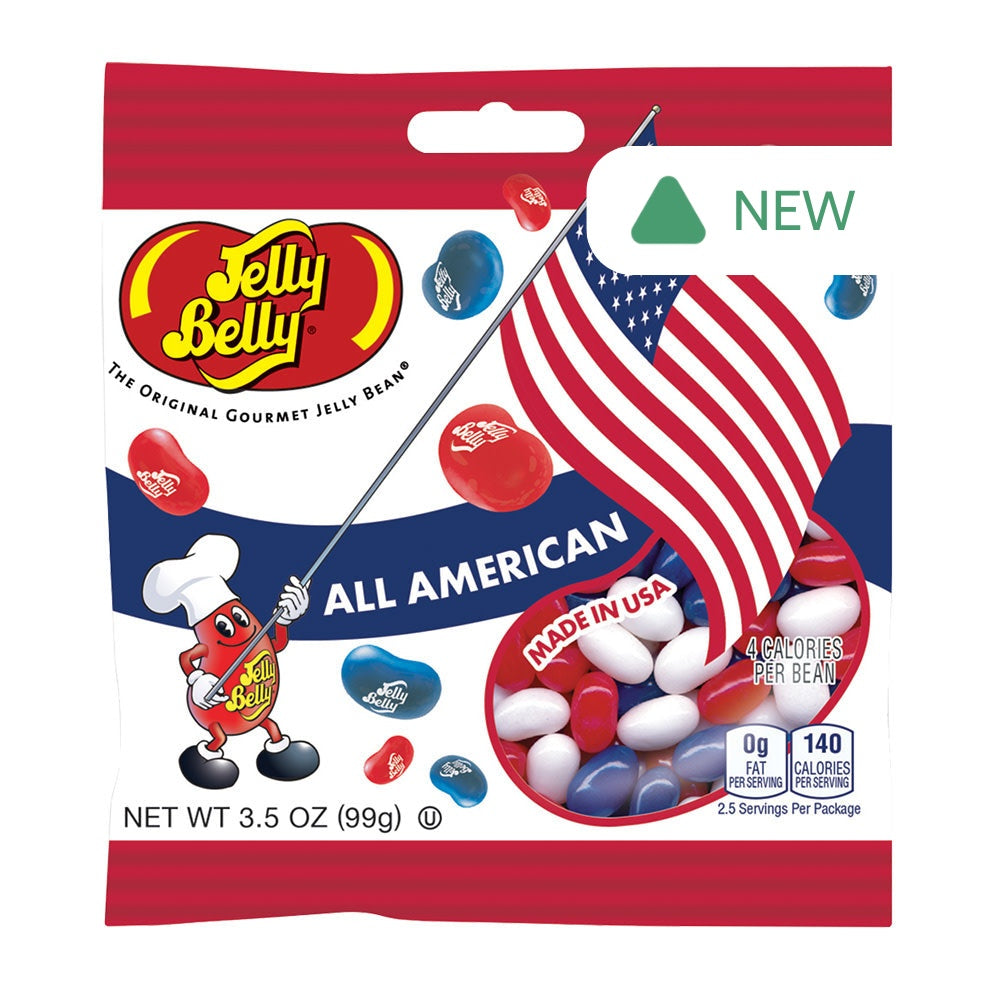 Wholesale Jelly Belly All American Mix 3.5 Oz Peg Bag- Bulk